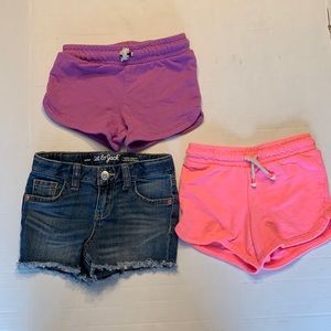 5 Girl Shorts Jean & Elastic waist Lot of 3 blue pin purple Cat & Jack